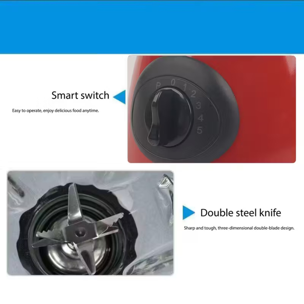 Alivio Bistro Chef 2-in-1 Red Mixer Blender 850W Image 8