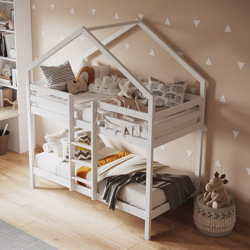 Flair White Wooden Nest House Bunk Bed Image 1