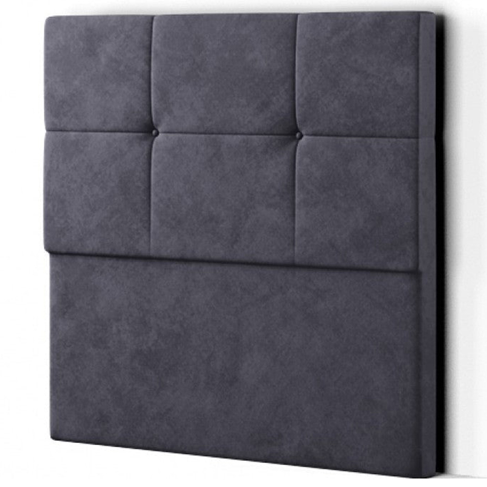 Eleganza Jacob Small Double Steel Plush Floor Standing Headboard Image 2