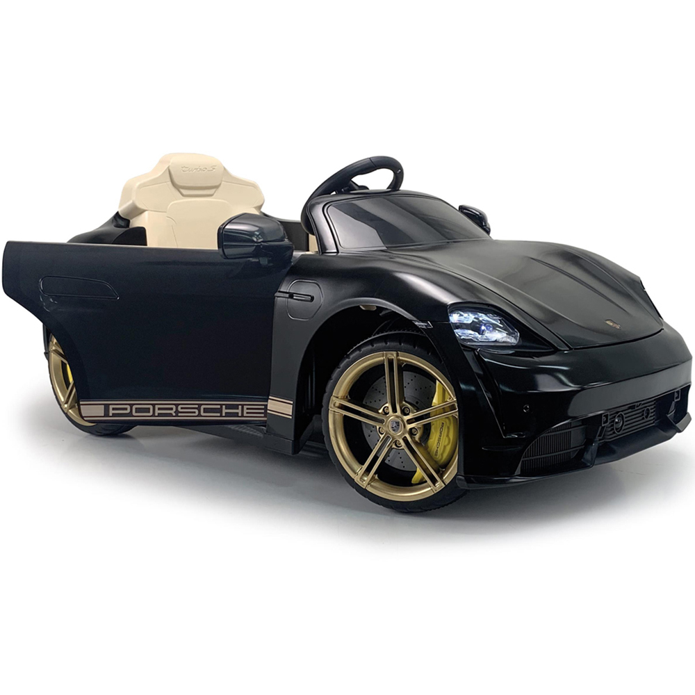 Injusa Black 12V Electric Porsche Taycan Turbo S Kids Ride On Image 5