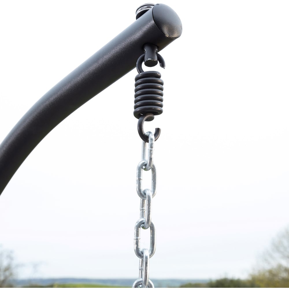 Oakley 2 Seater Rattan Dark Grey Swing Egg Pod Chair Image 6