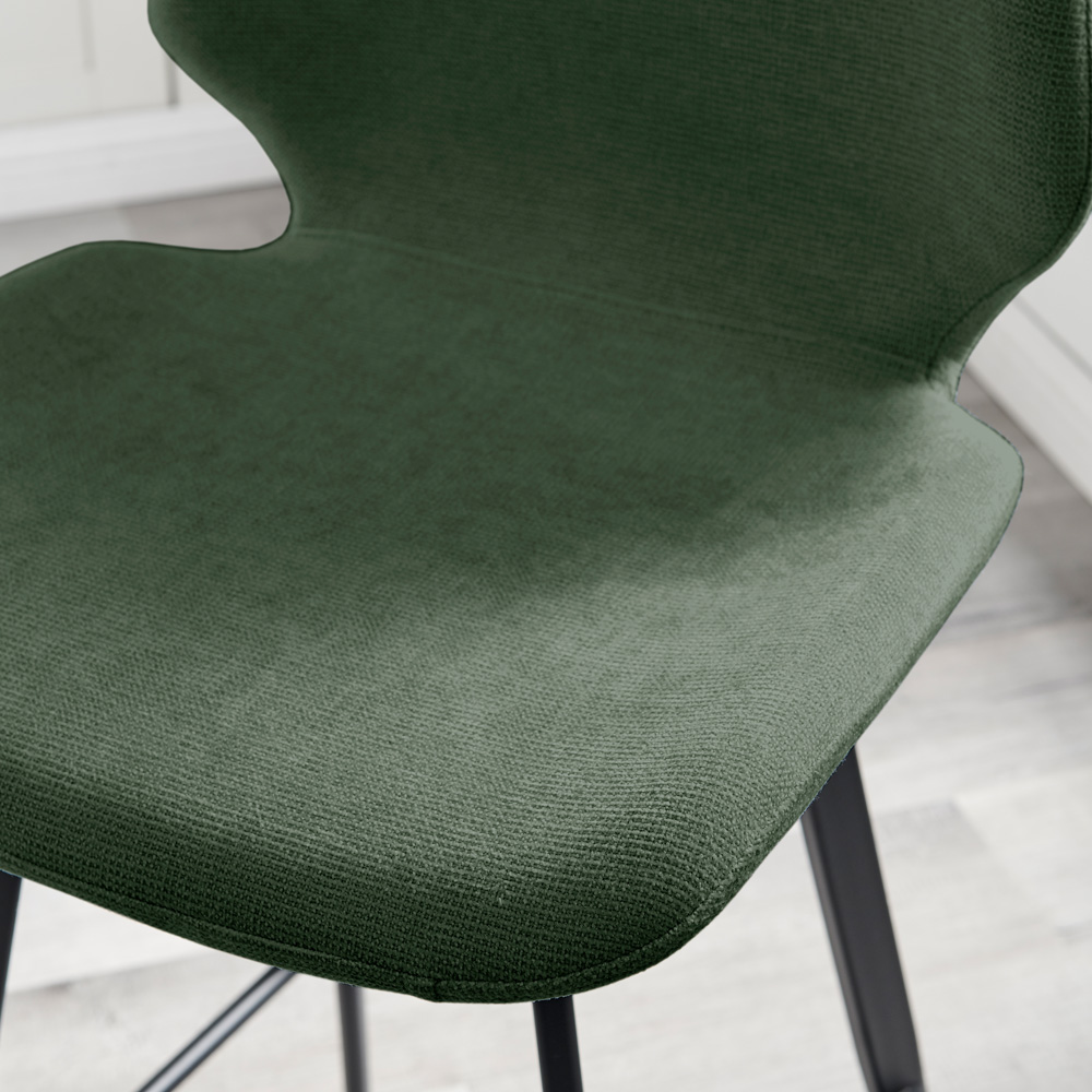 Furniturebox Lyla Set of 2 Green and Black Textured Weave Bar Chairs Image 2