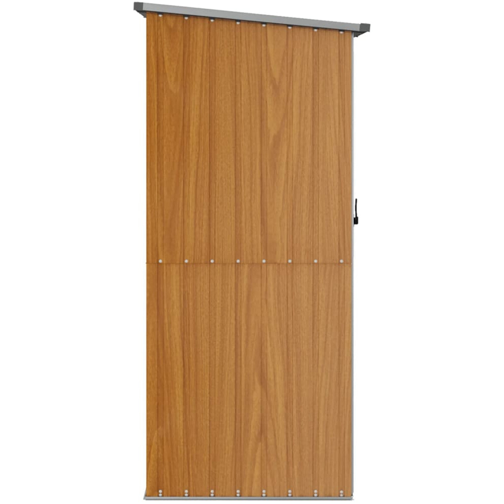 vidaXL 3.9 x 3.2ft Brown Galvanised Steel Pent Garden Shed Image 2