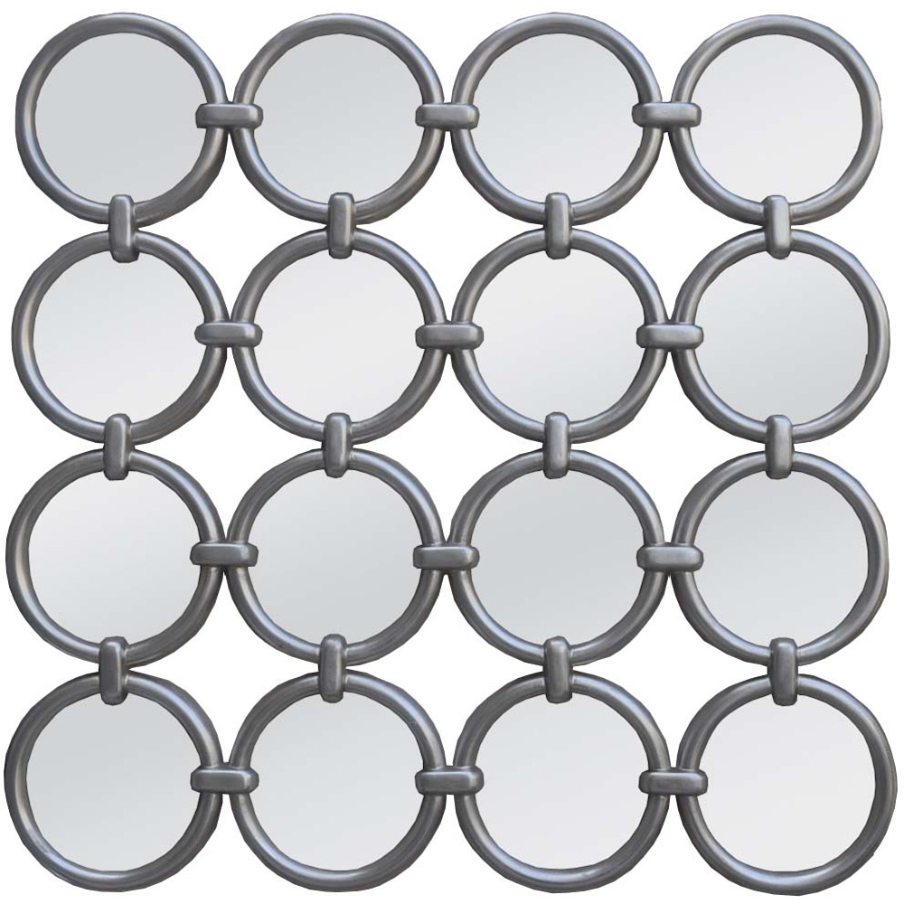 Acacia Home Silver Frame Multi Sectional Wall Mirror 118 x 118cm Image 1