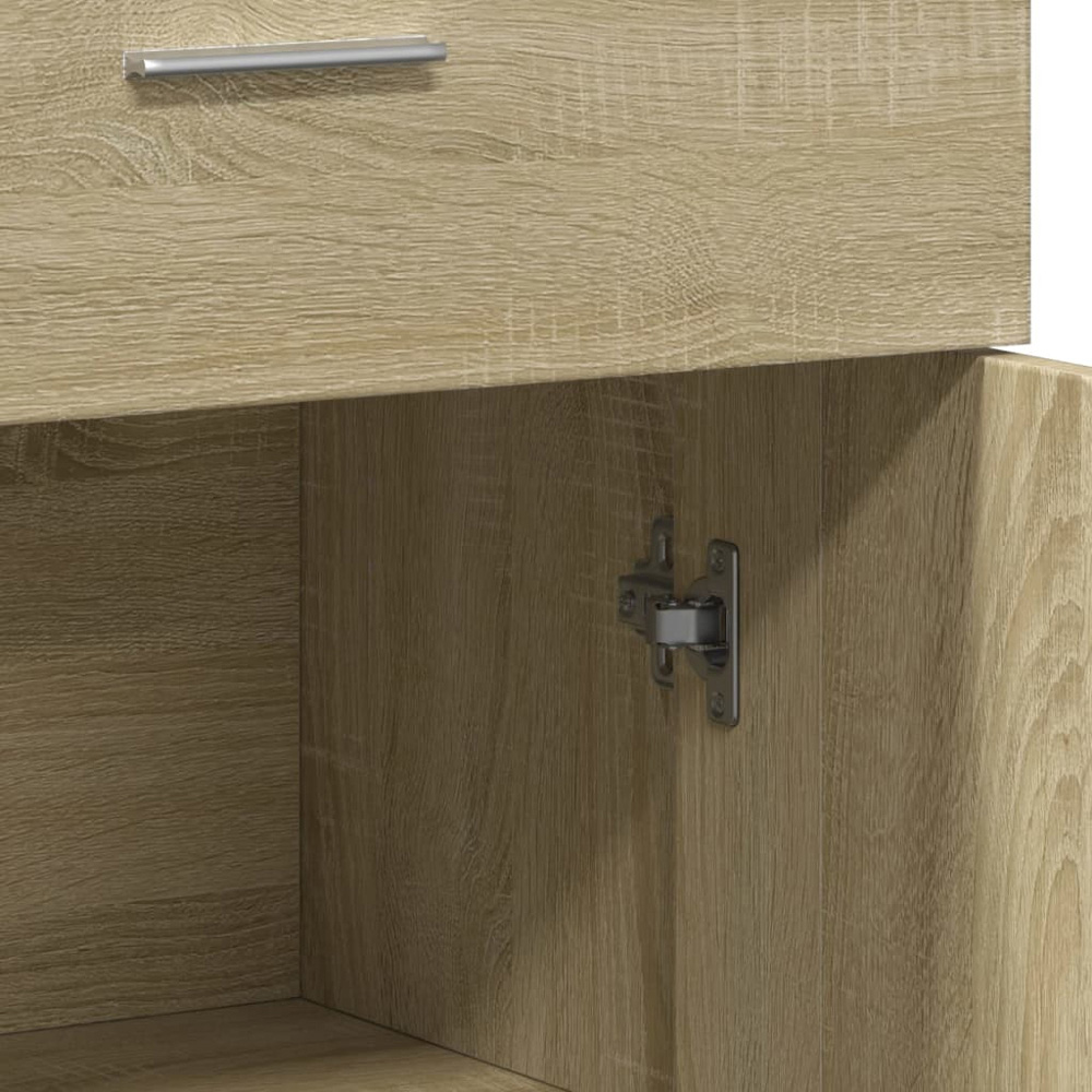 vidaXL 2 Door Single Drawer Sonoma Oak Sideboard Set of 2 Image 8
