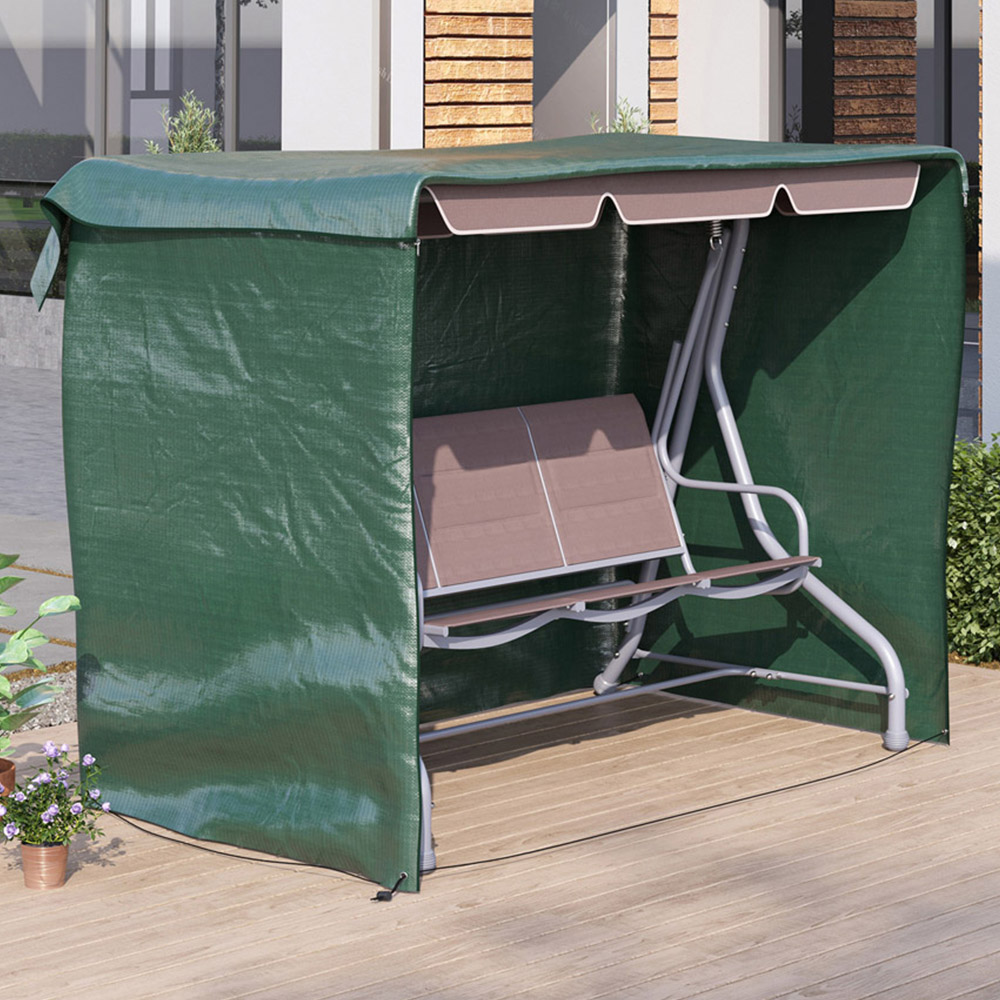 Outsunny Green 3 Seater Swing Bench Cover 150 x 155 x 215cm Image 2