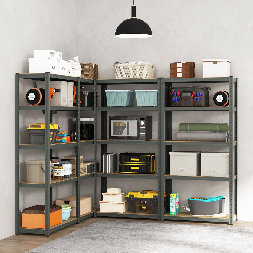 Costway Grey 5 Tier Metal Anti Tipping Shelving Unit Image 4