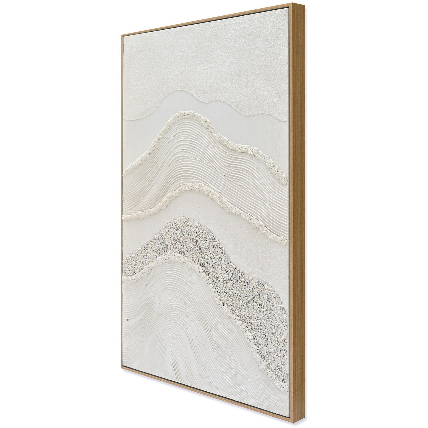 Textured White Abstract Framed Canvas Image 3
