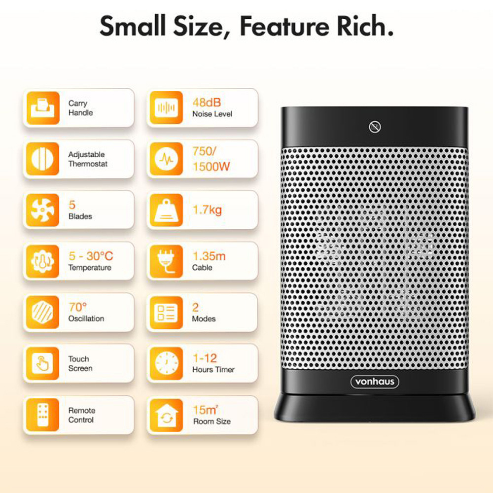 VonHaus Portable Space Heater 1500W Image 8