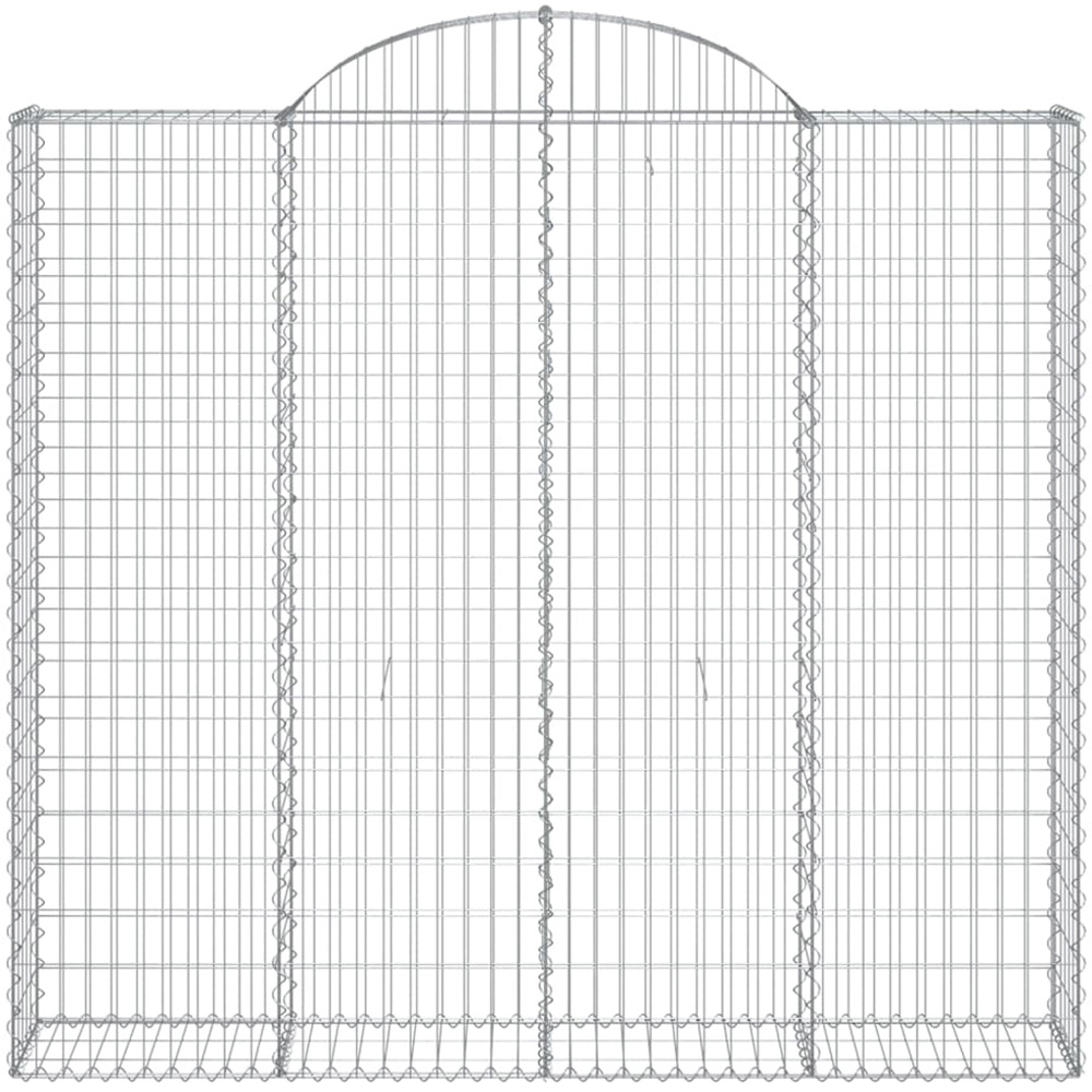 vidaXL Silver Galvanised Iron Gabion Basket 200 x 50 x 180/200cm 2 Pack Image 2