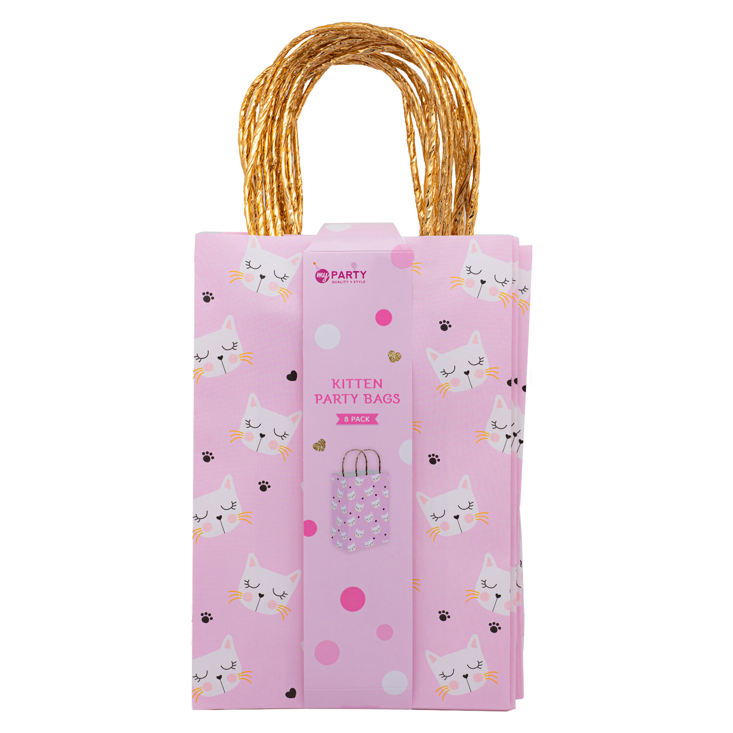 Pack of 8 Kitten Party Bags Pink Image 1