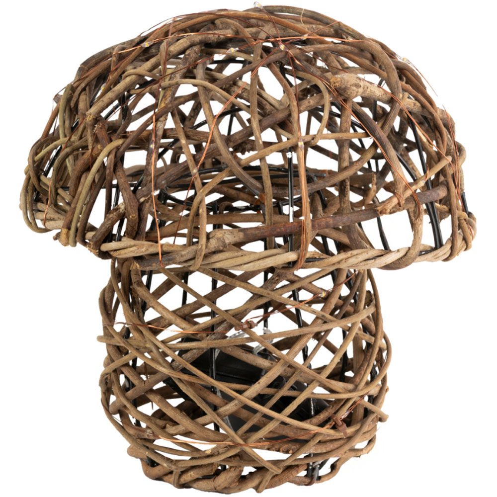 Garden Mile Warm White LED Rattan Mushroom Light 21cm Image 1