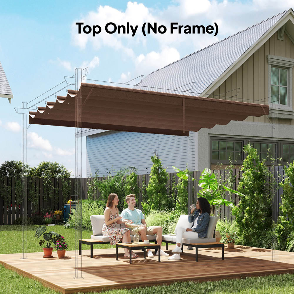 Outsunny 2.55 x 2.5 m Brown Pergola Replacement Cover Image 2