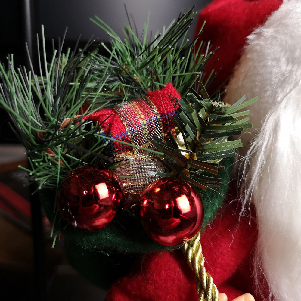 Samuel Alexander Red Standing Santa Claus Christmas Decoration with Present and Green Sack 40cm Image 3