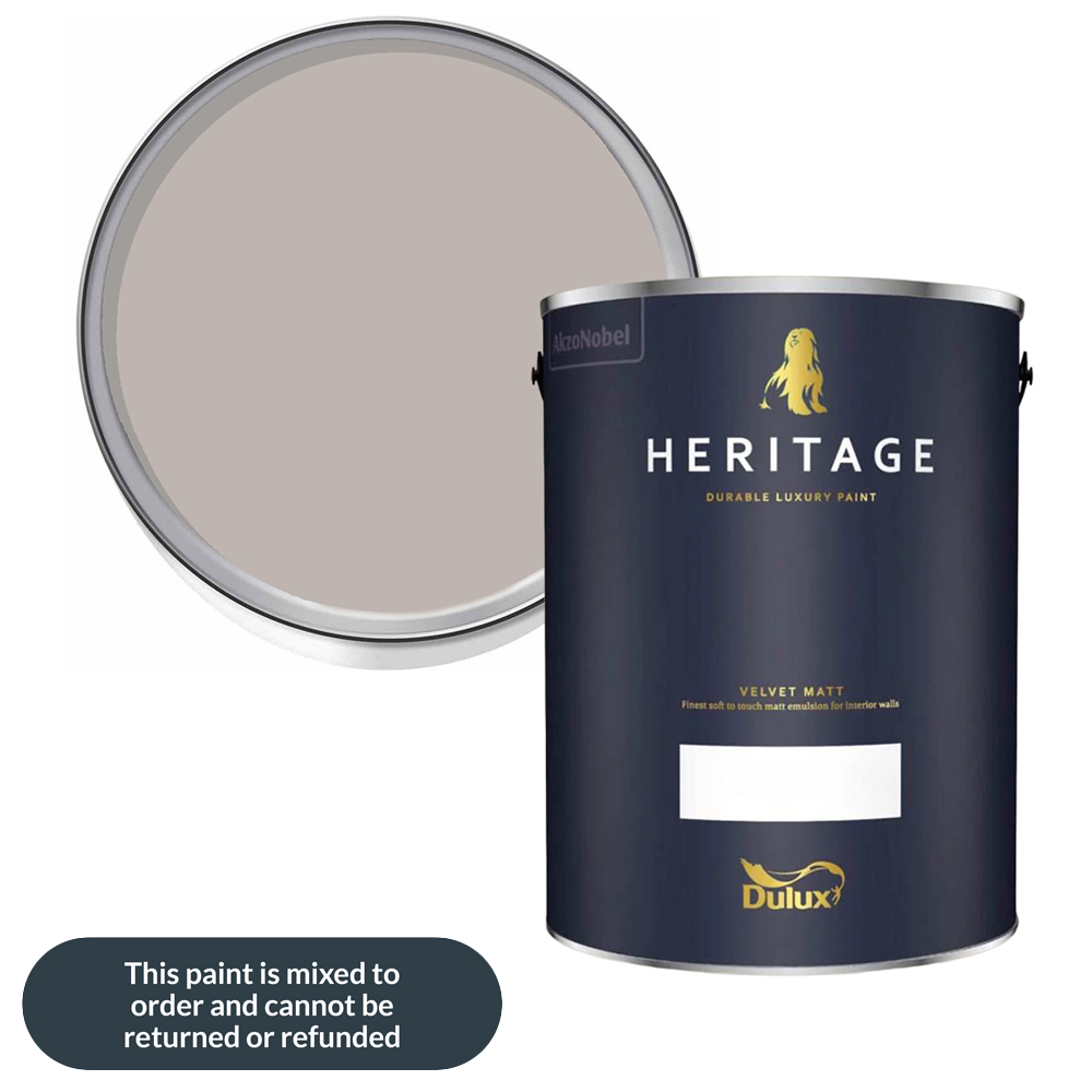Dulux Heritage Walls and Ceilings Dusted Heather Velvet Matt Emulsion Paint 5L Image 1