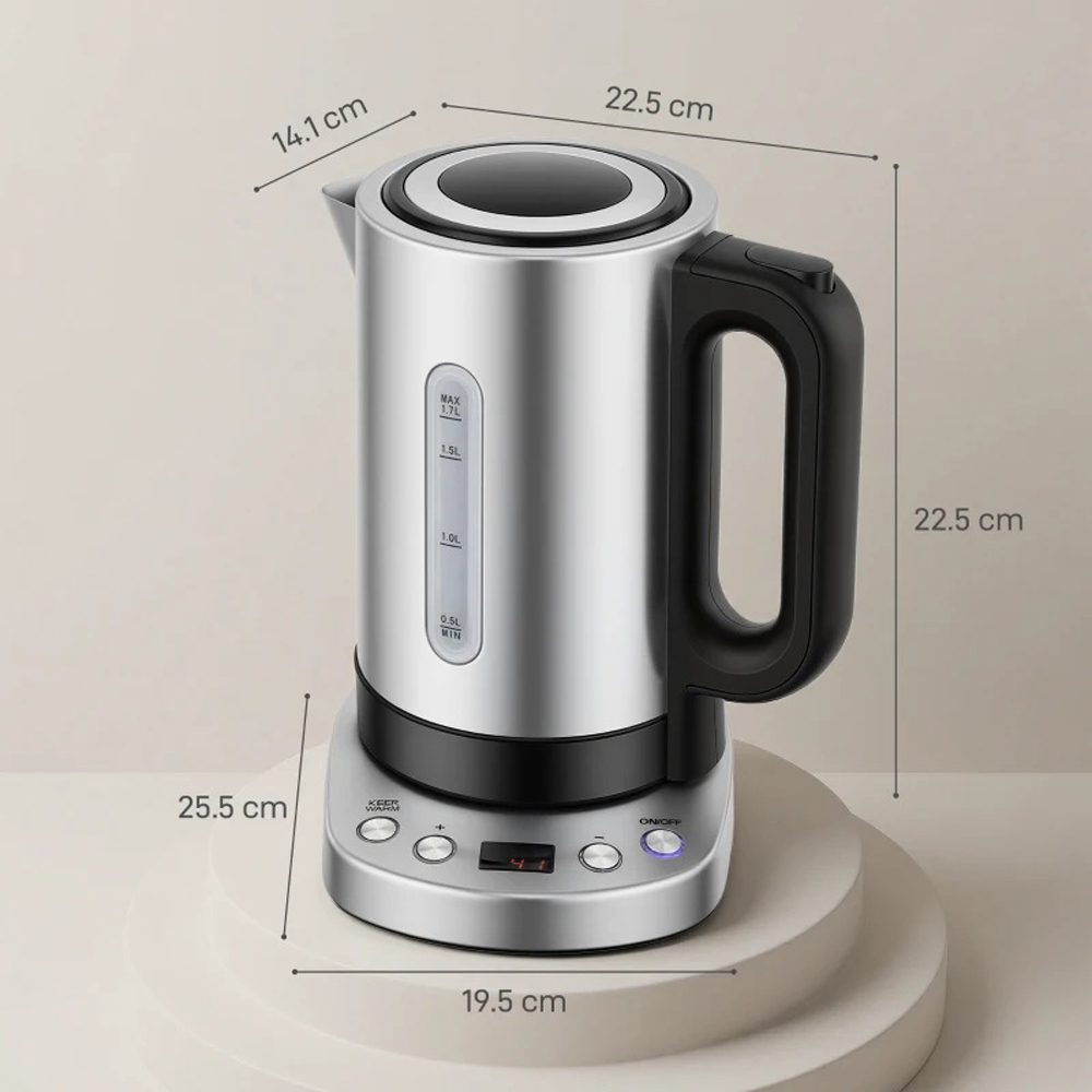 HOMCOM Polished Stainless Steel 1.7L Electric Kettle Image 6