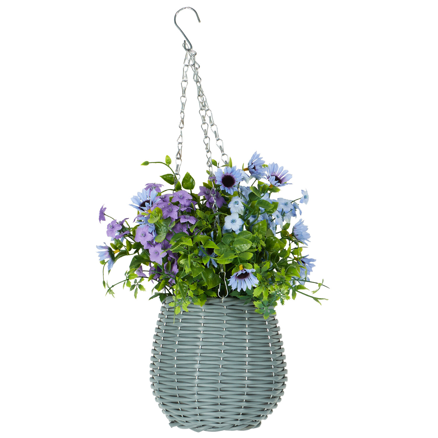 Hanging Faux Floral Basket Image 1