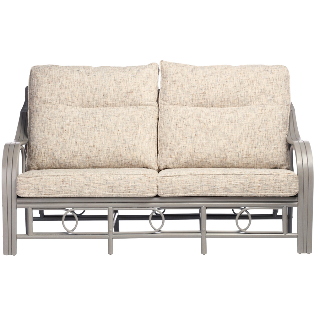 Desser Furniture Madrid 3 Seater Grey Natural Rattan Farrow Sofa Image 3