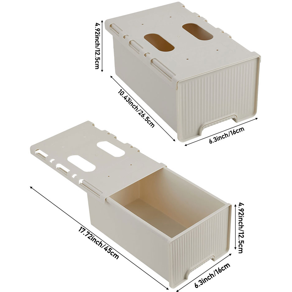 Living and Home White Under Desk Drawer Organiser with Sliding Storage 12.5 x 16 x 45cm Image 8