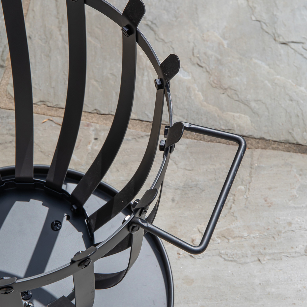 Samuel Alexander Black Steel El-Clasico Outdoor Fire Basket 44cm Image 6