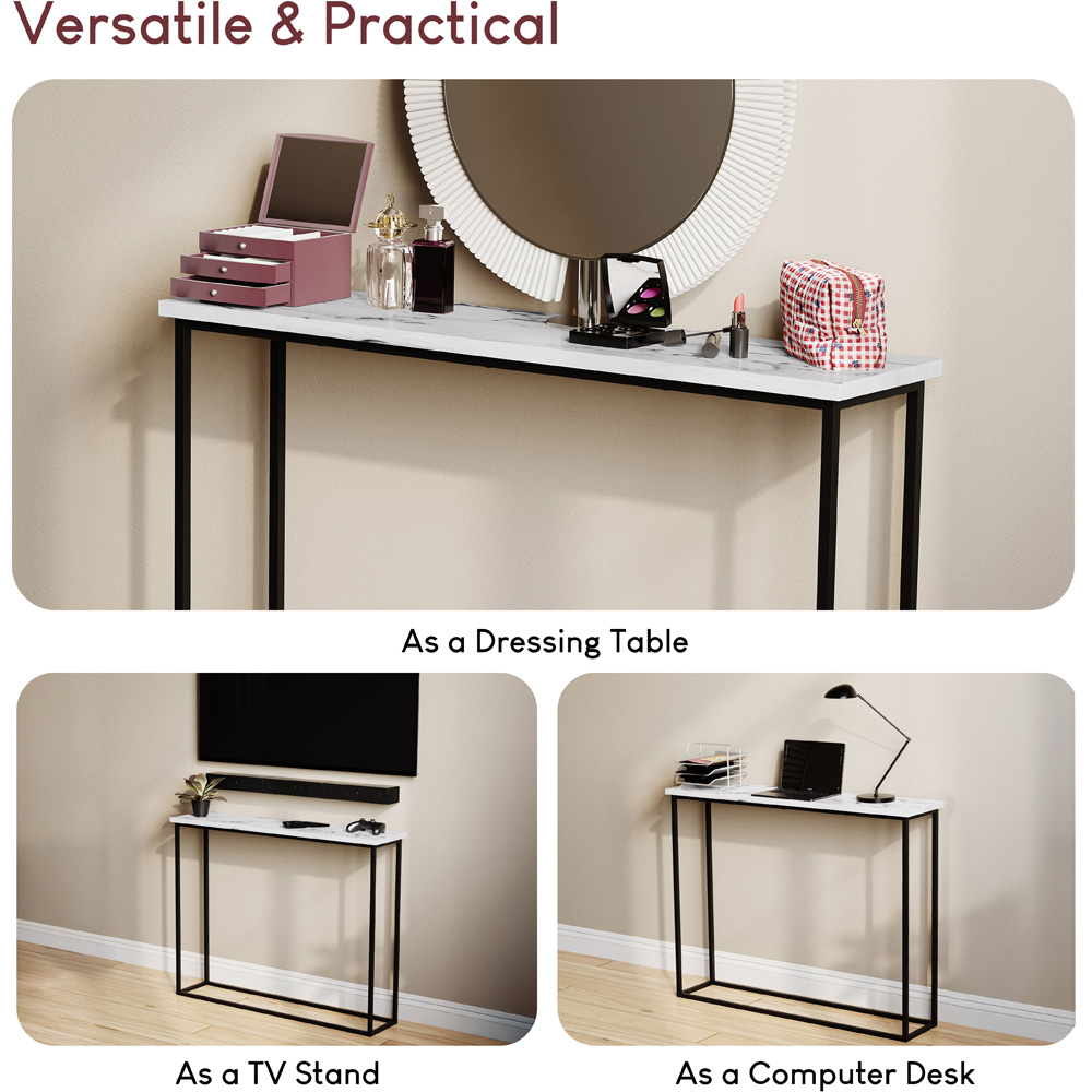 VIDA DESIGNS White Marble and Black Metal Leg Console Table Image 6