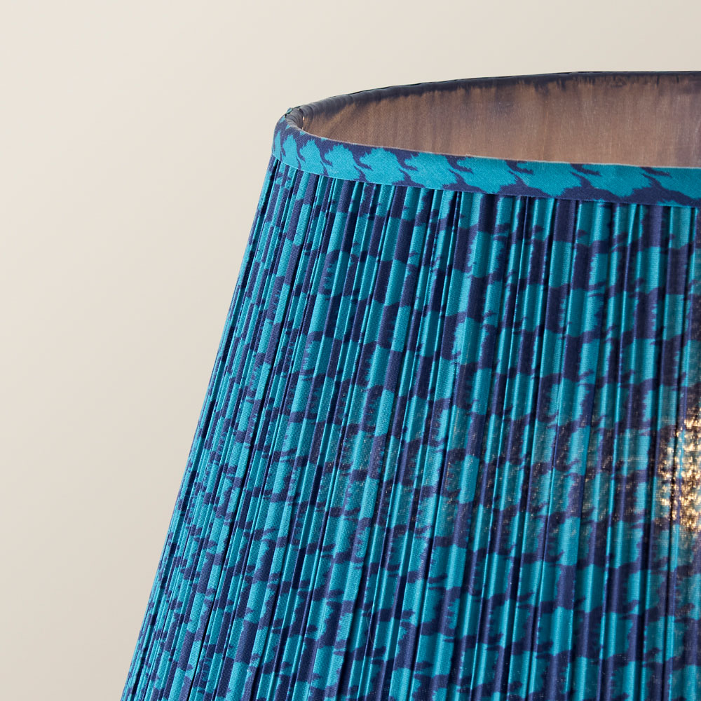 ValueLights Amara Teal Pleated Tapered Shade Navy Twist Floor Lamp with Bulb Image 4