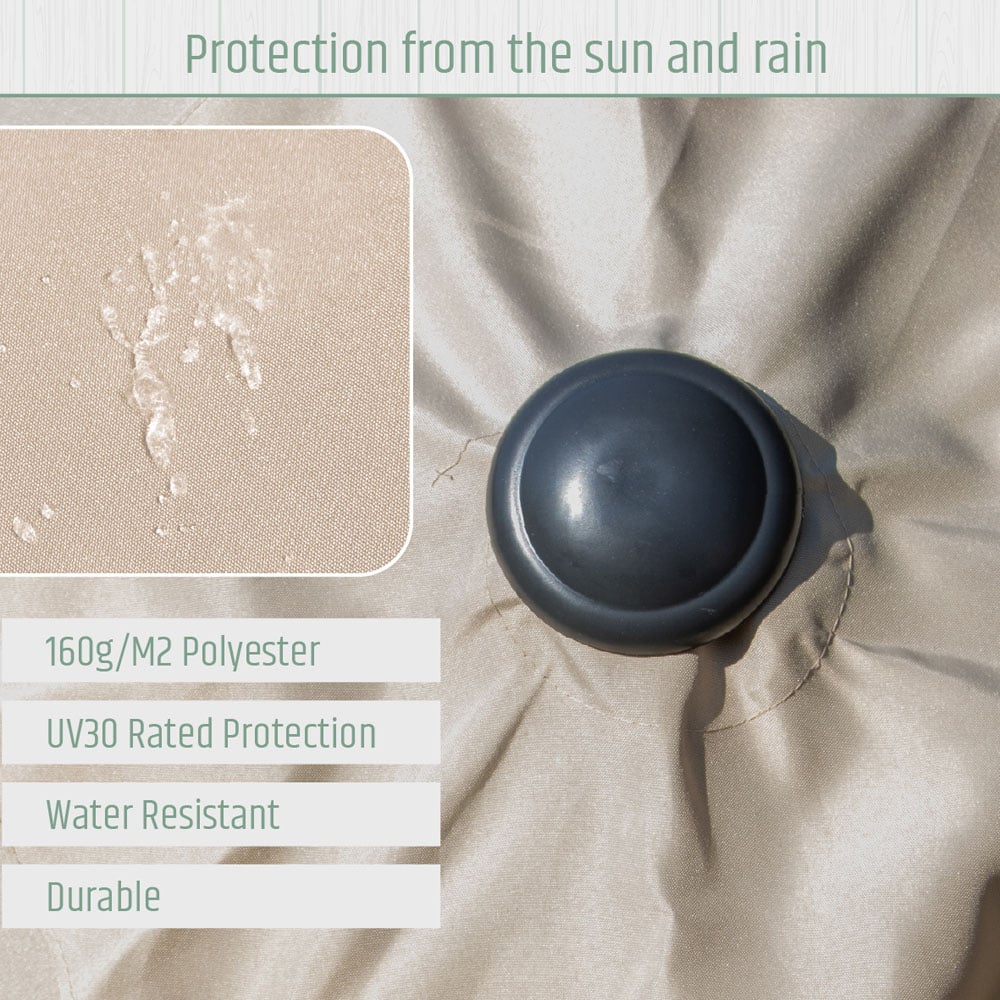 Gardenkraft Beige Crank and Tilt Wooden Parasol 2.7m Image 5