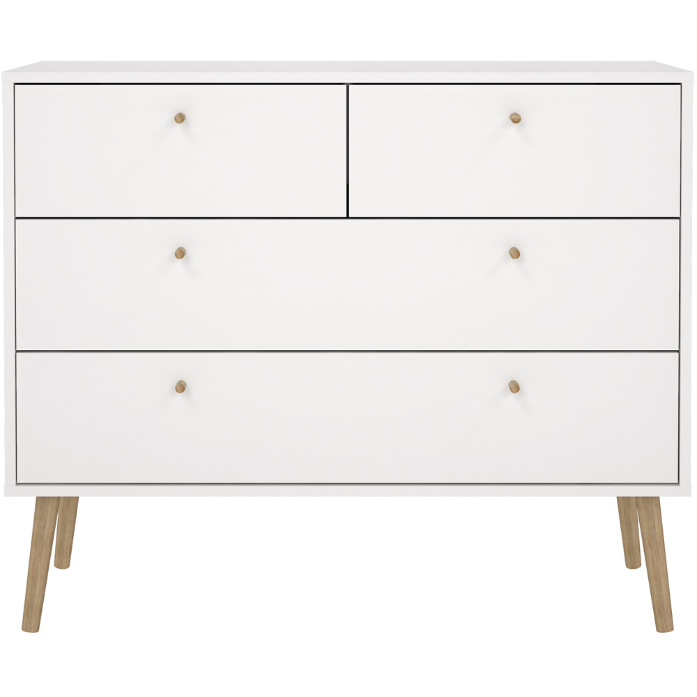 Florence Cumbria 4 Drawer White Chest of Drawers Image 3