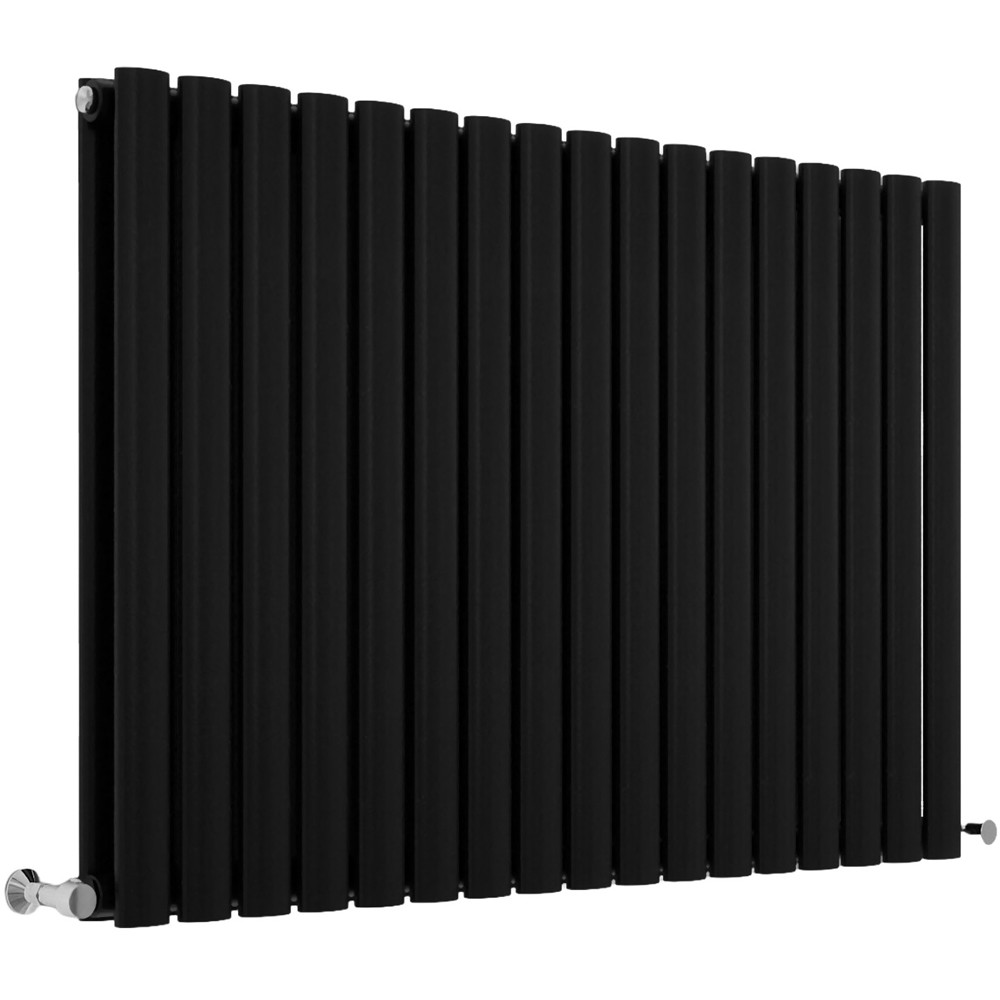Stech Homes 4582 BTU Black Double Panel Horizontal Oval Column Radiator 600 x 1003mm Image 1