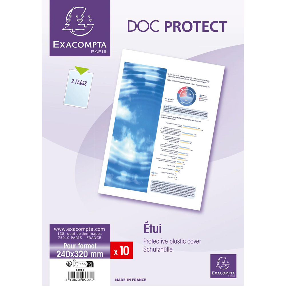 Exacompta Crystal 10 PVC Sleeves 5 Pack Image 2