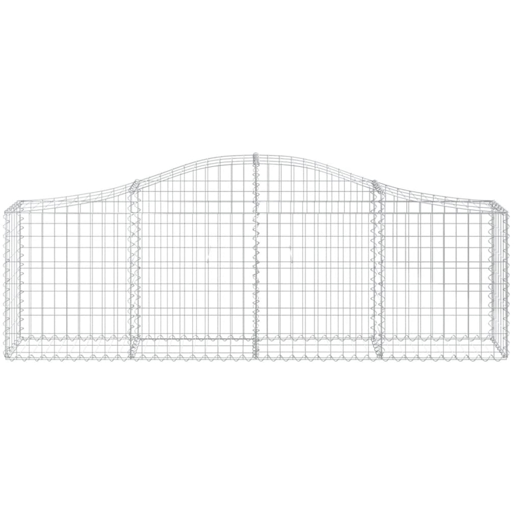vidaXL Silver Galvanised Iron Arched Gabion Basket 200 x 30 x 60/80cm Image 2