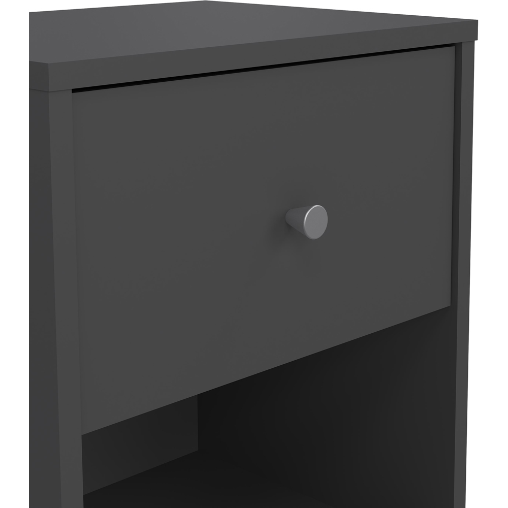 Furniture To Go May Single Drawer Single Shelf Grey Bedside Table Image 7