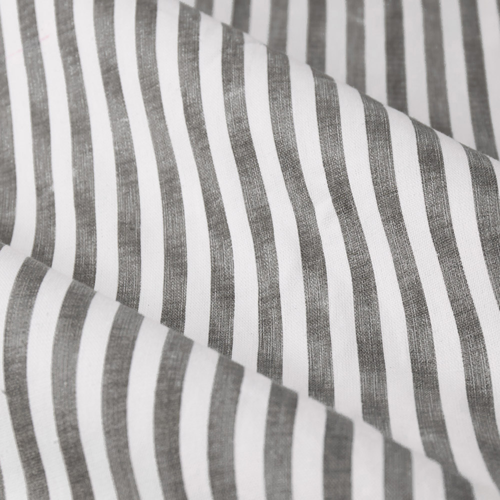 Yard Hebden Grey Striped Cotton Pencil Pleat Curtains 229 x 229cm Image 4
