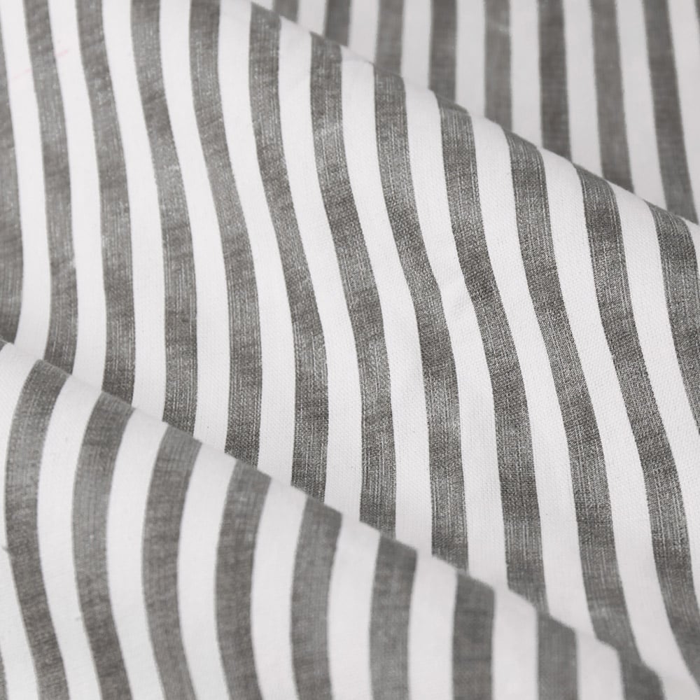 Yard Hebden Grey Striped Cotton Pencil Pleat Curtains 229 x 137cm Image 4