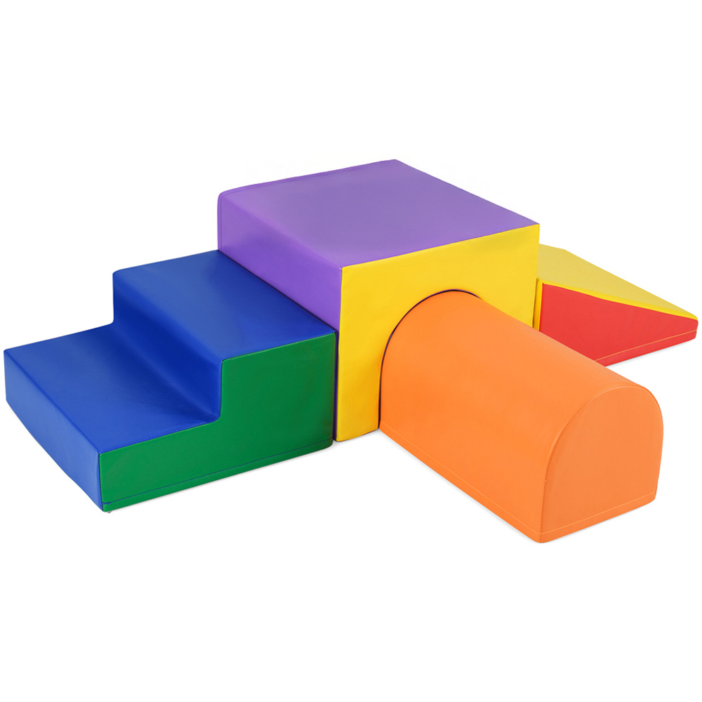 Costway 4 Piece Colourful Kids Climb and Crawl Foam Block Play Set Image 1
