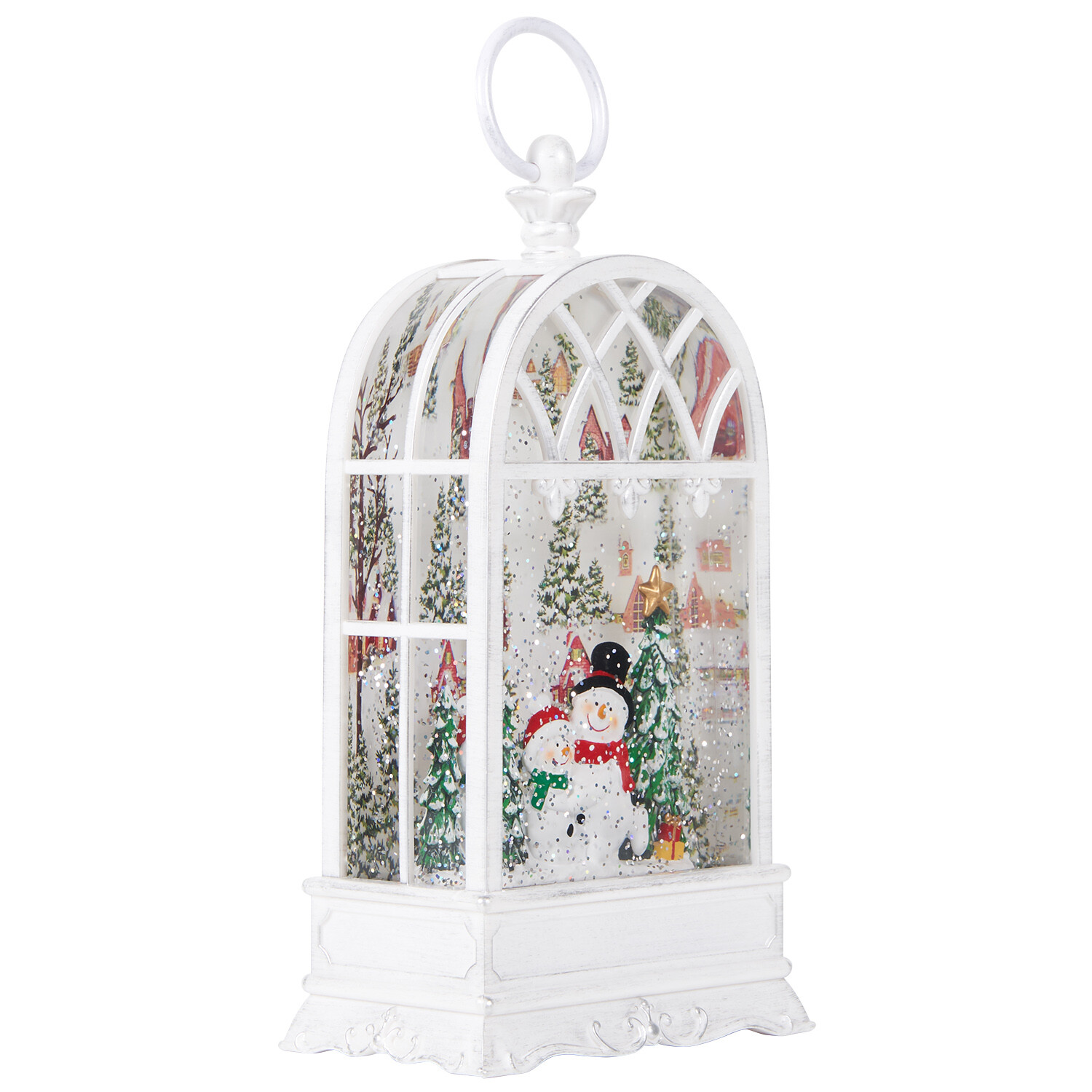 Christmas Scene Glitter Lantern Multicolour Image 3