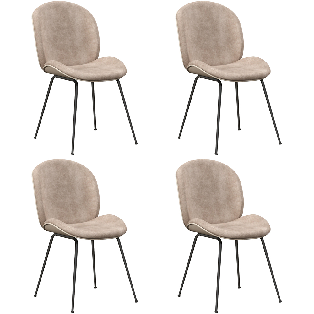 Costway Set of 2 Coffee Velvet Dining Chairs Image 3