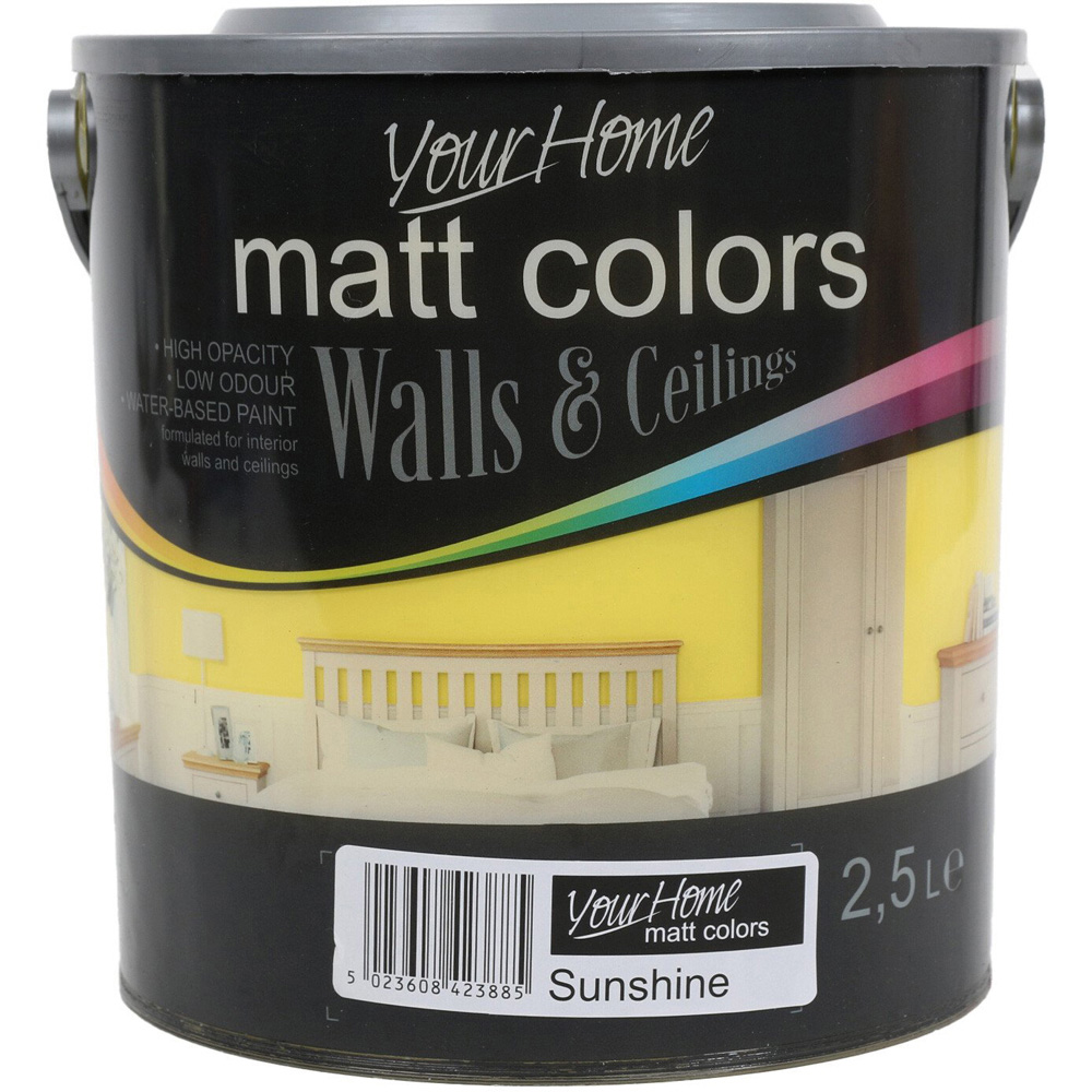 Your Home Walls & Ceilings Sunshine Matt Emulsion Paint 2.5L Image 2