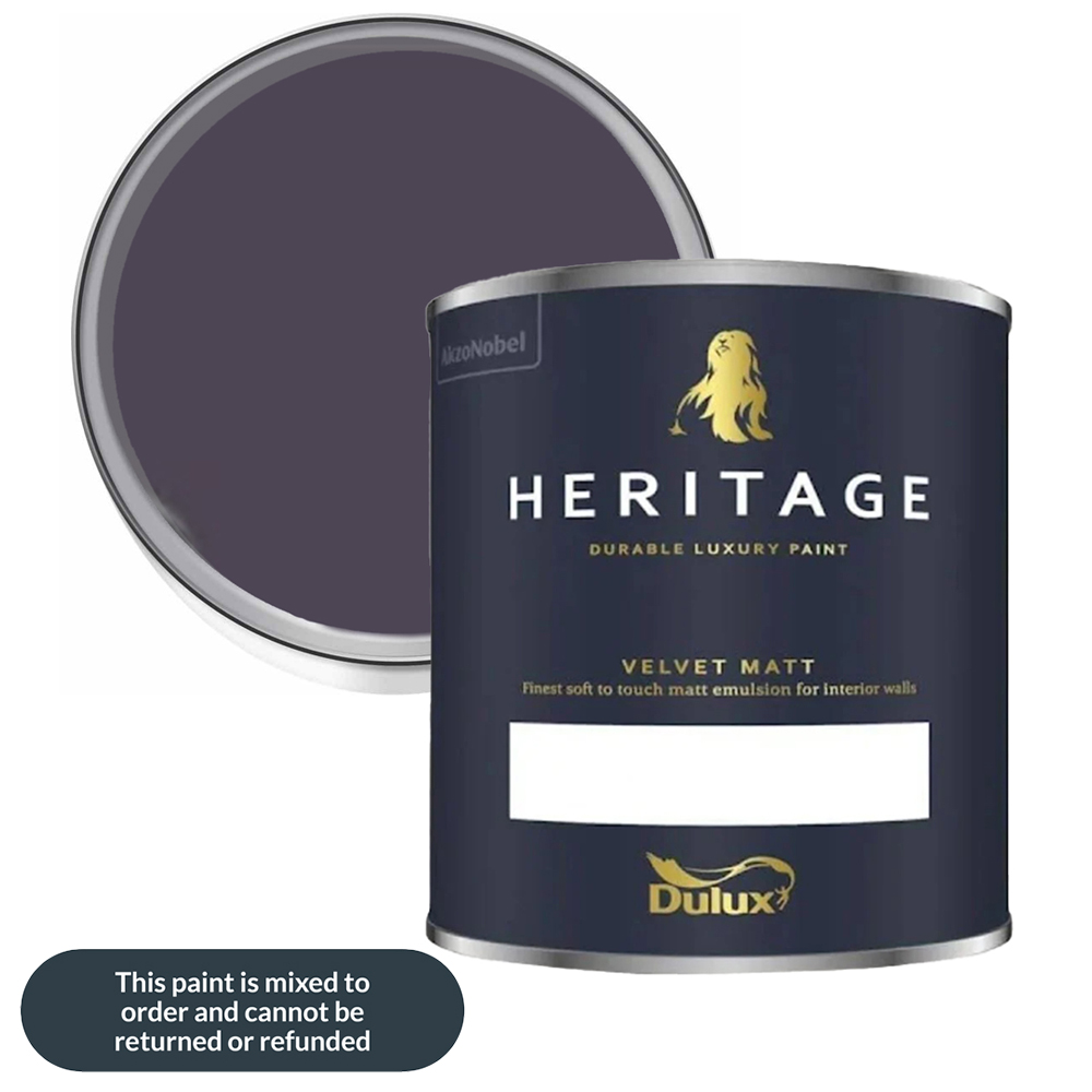 Dulux Heritage Walls and Ceilings Wild Blackberry Velvet Matt Emulsion Paint 1L Image 1
