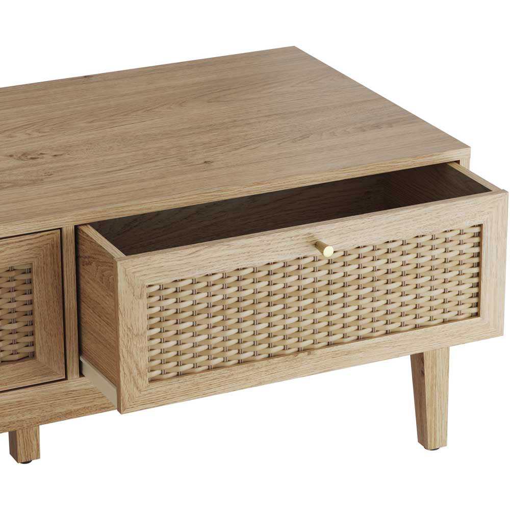 Bordeaux 2 Drawer Oak Effect Coffee Table Image 4