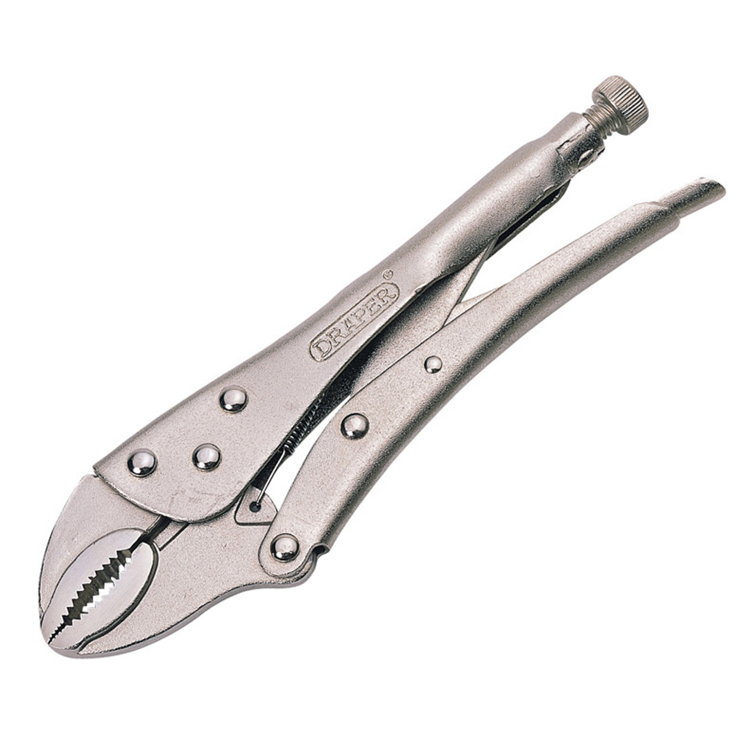 Draper Silver Self Grip Curved Pliers Image