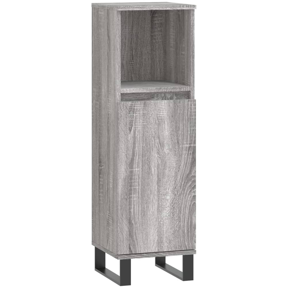 vidaXL Single Door Single Shelf Grey Sonoma Slim Freestanding Bathroom Cabinet Image 2