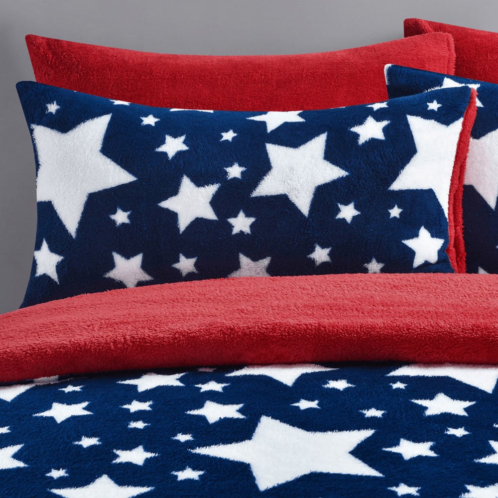 Velosso Double Navy Galaxy Teddy Fleece Duvet Set Image 2