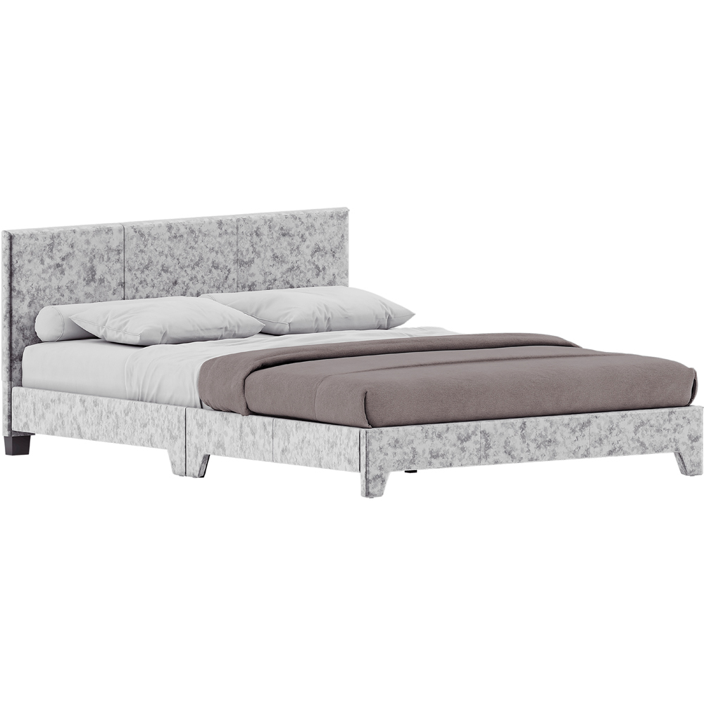 Vida Designs Victoria King Size Silver Velvet Bed Frame Image 2
