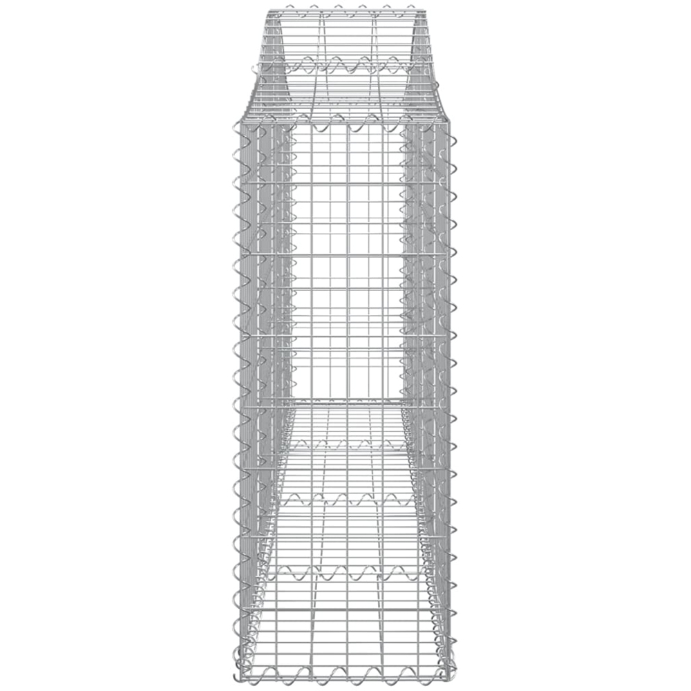 vidaXL Silver Galvanised Iron Arched Gabion Basket 200 x 30 x 80/100cm 12 Pack Image 3