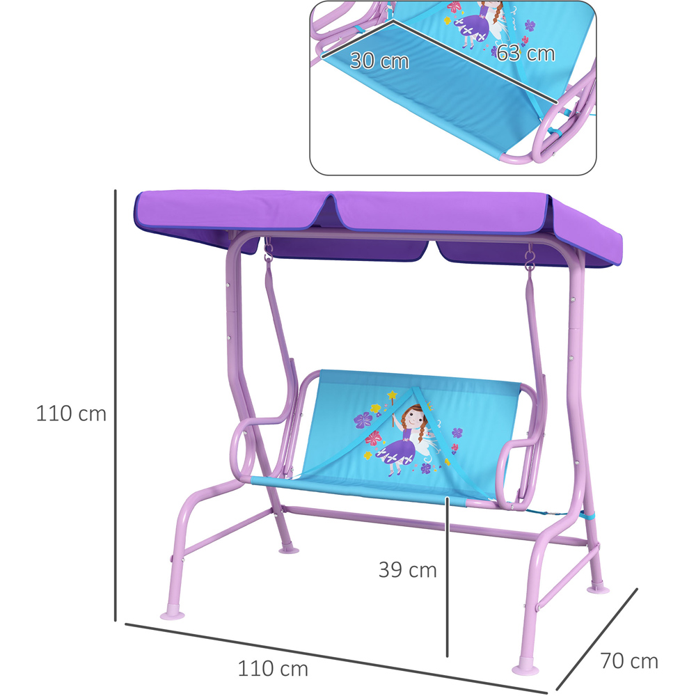 Outsunny Kids Fairy Steel Swing Chair 39cm Image 7