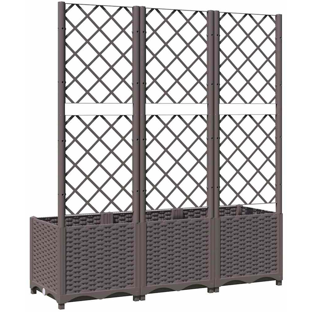 vidaXL Brown Polypropylene Garden Planter with Trellis 120 x 40 x 136cm Image 5