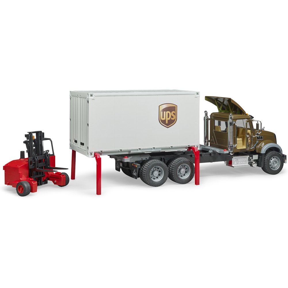 Bruder MACK Granite UPS Logistic Truck with Forklift Image 5