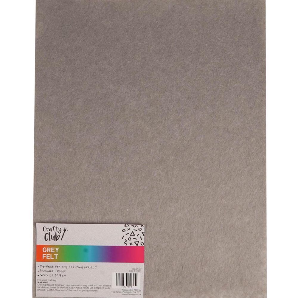 Crafty Club Felt Sheet - Grey Image