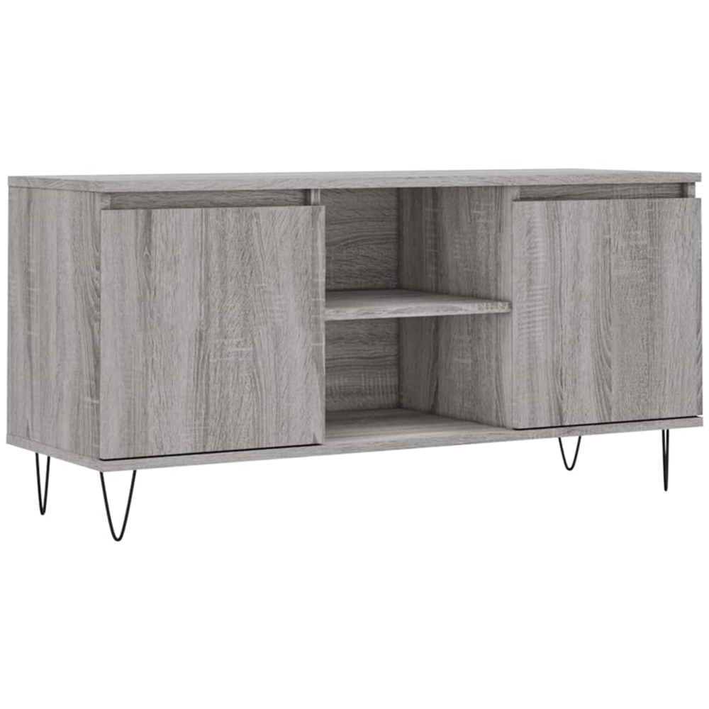 vidaXL 2 Door 2 Shelf Concrete Grey TV Cabinet Image 2